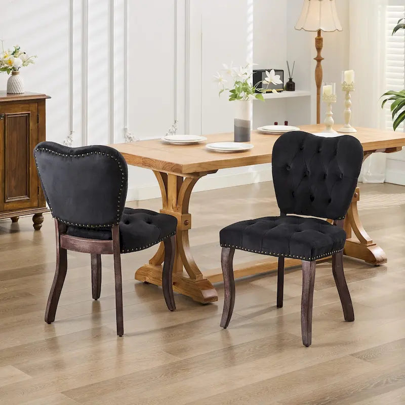 Chaise de salle à manger rembourrée en velours