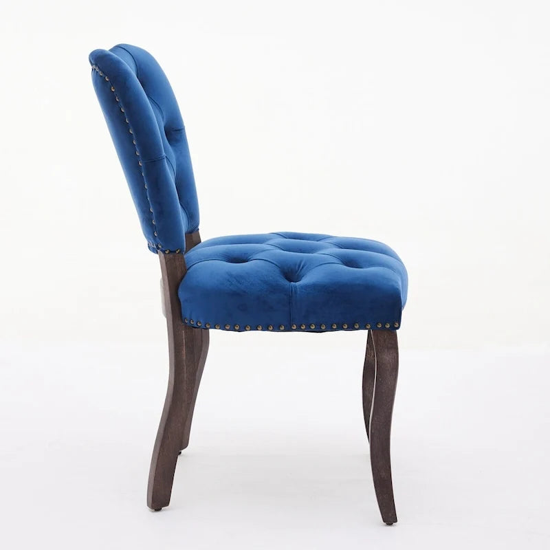 Chaise de salle à manger rembourrée en velours