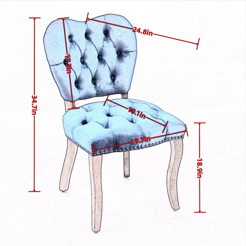 Chaise de salle à manger rembourrée en velours