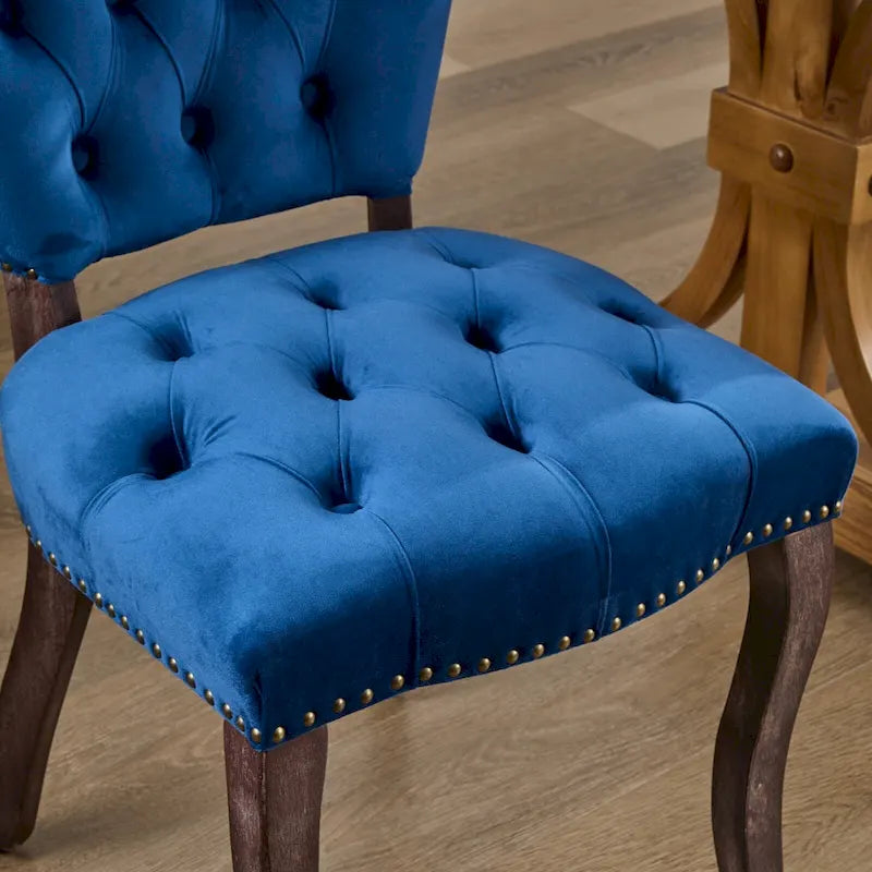 Chaise de salle à manger rembourrée en velours