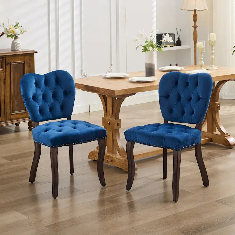 Chaise de salle à manger rembourrée en velours