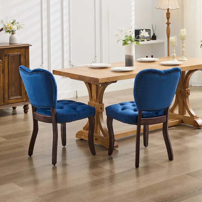 Chaise de salle à manger rembourrée en velours