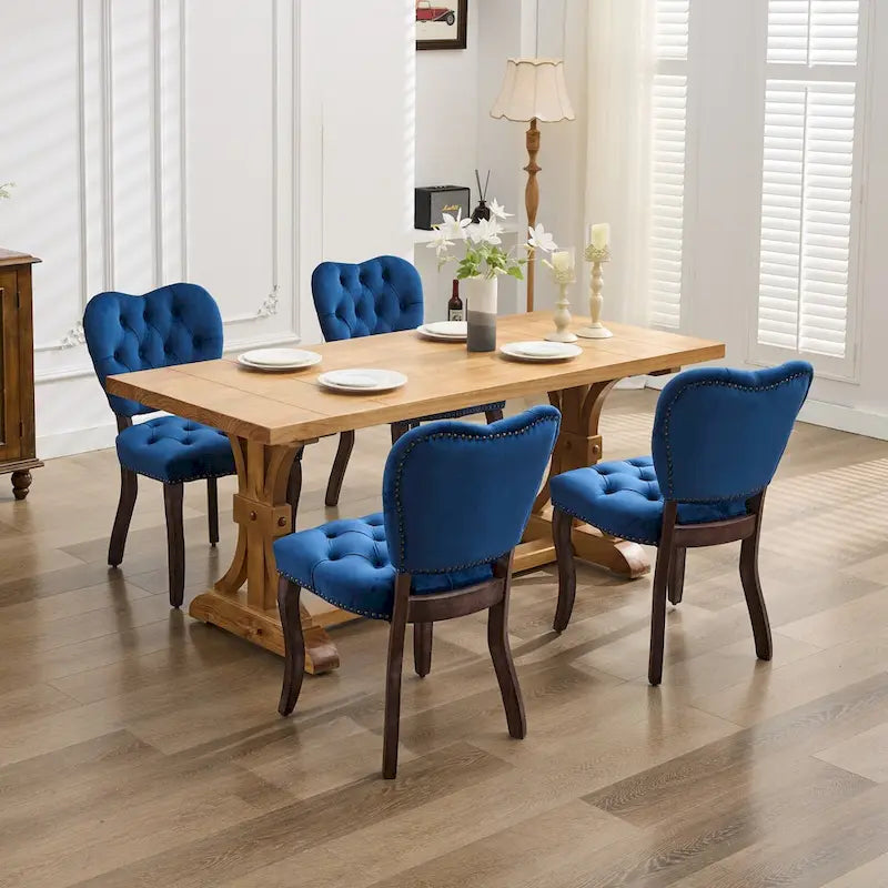 Chaise de salle à manger rembourrée en velours