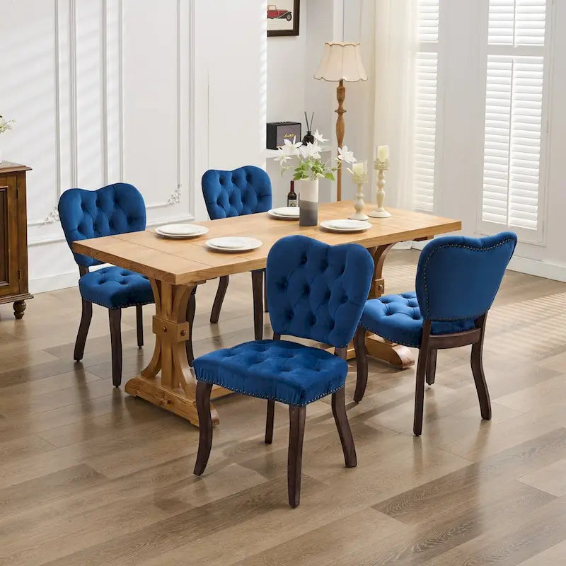 Chaise de salle à manger rembourrée en velours