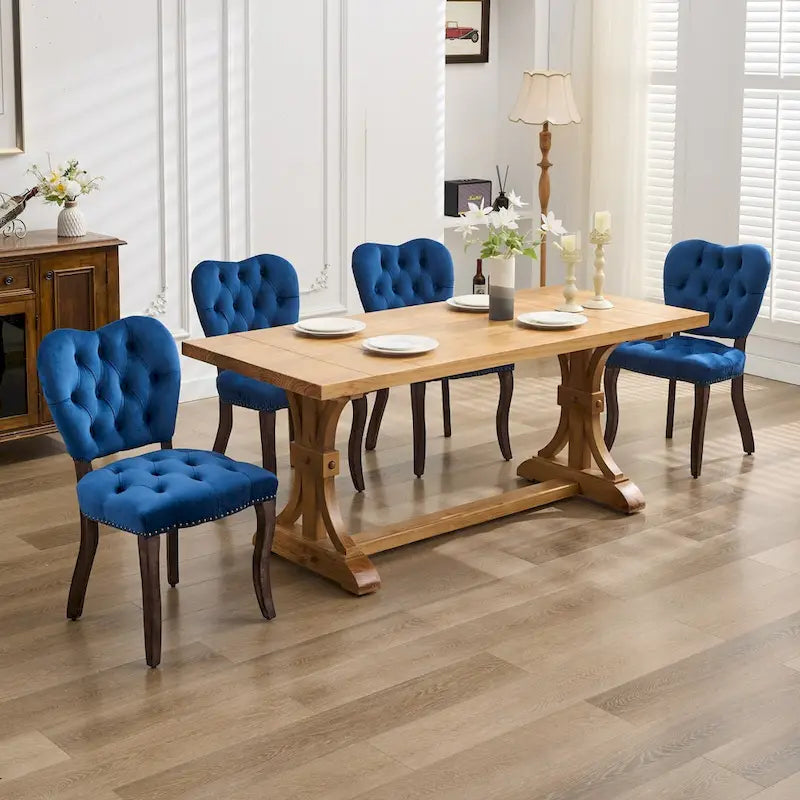 Chaise de salle à manger rembourrée en velours