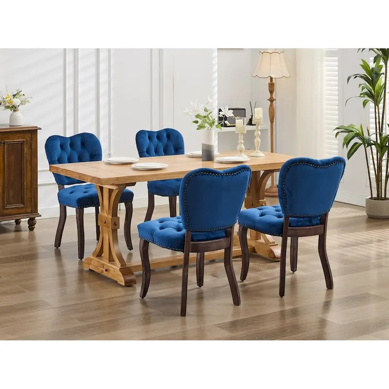 Chaise de salle à manger rembourrée en velours