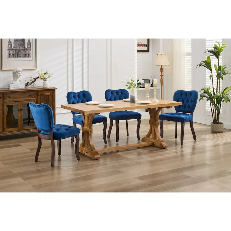 Chaise de salle à manger rembourrée en velours