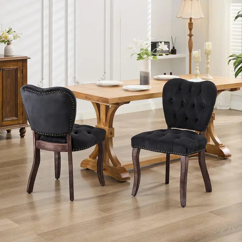 Chaise de salle à manger rembourrée en velours