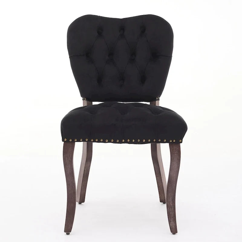 Chaise de salle à manger rembourrée en velours