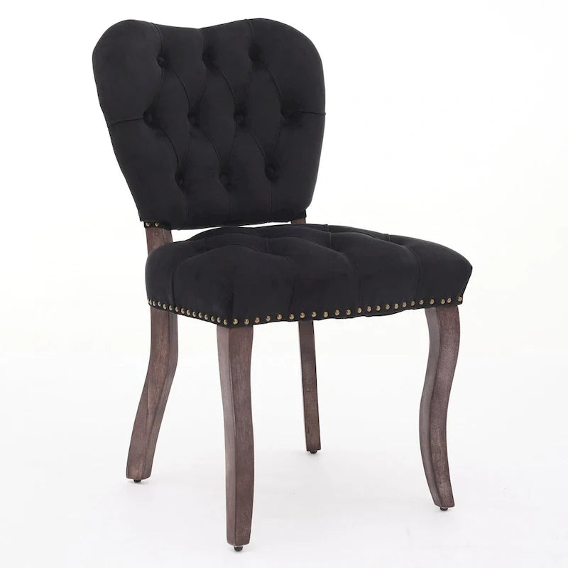 Chaise de salle à manger rembourrée en velours