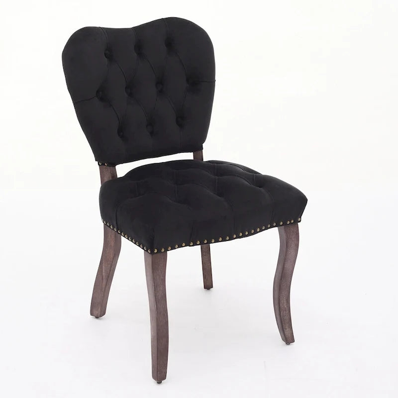 Chaise de salle à manger rembourrée en velours