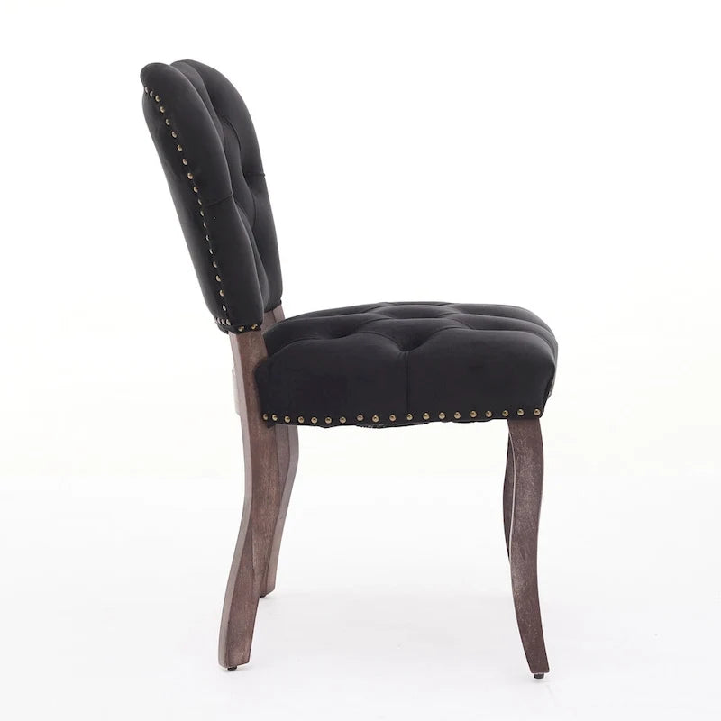 Chaise de salle à manger rembourrée en velours