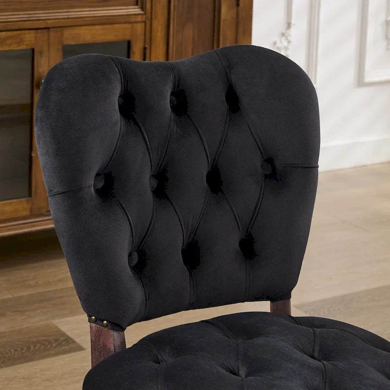 Chaise de salle à manger rembourrée en velours