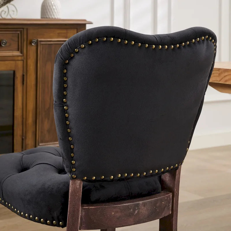 Chaise de salle à manger rembourrée en velours