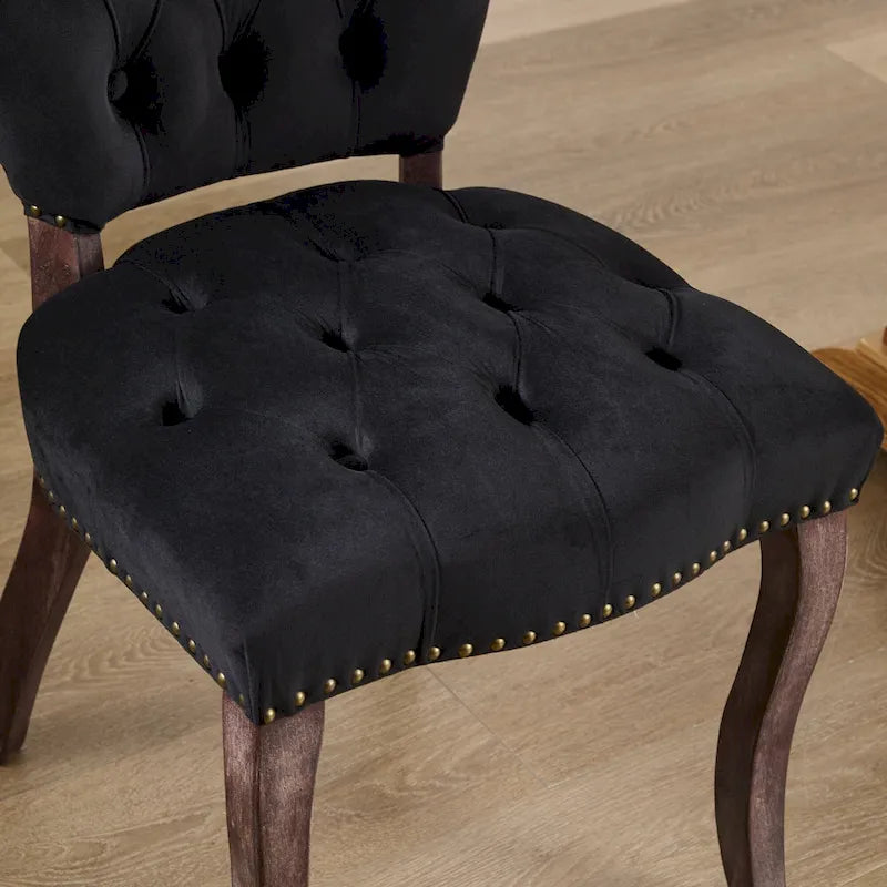Chaise de salle à manger rembourrée en velours