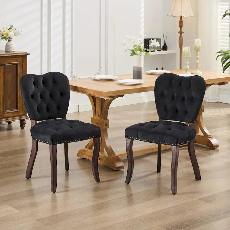 Chaise de salle à manger rembourrée en velours