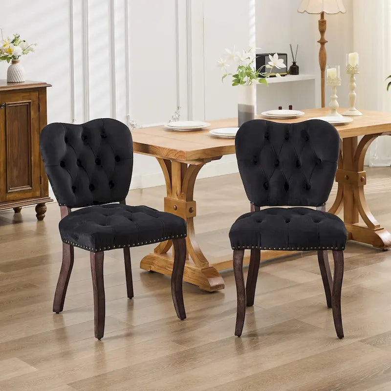 Chaise de salle à manger rembourrée en velours