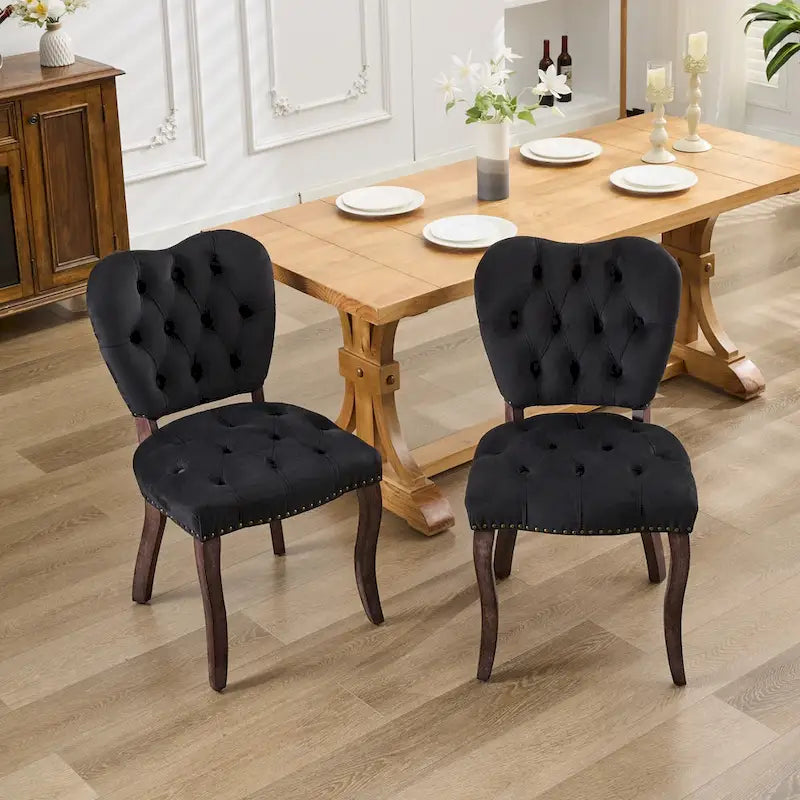 Chaise de salle à manger rembourrée en velours