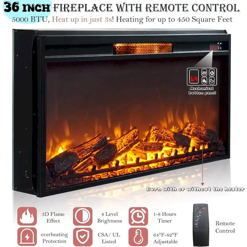 Farmhouse Fireplace TV Stand for 80 TV