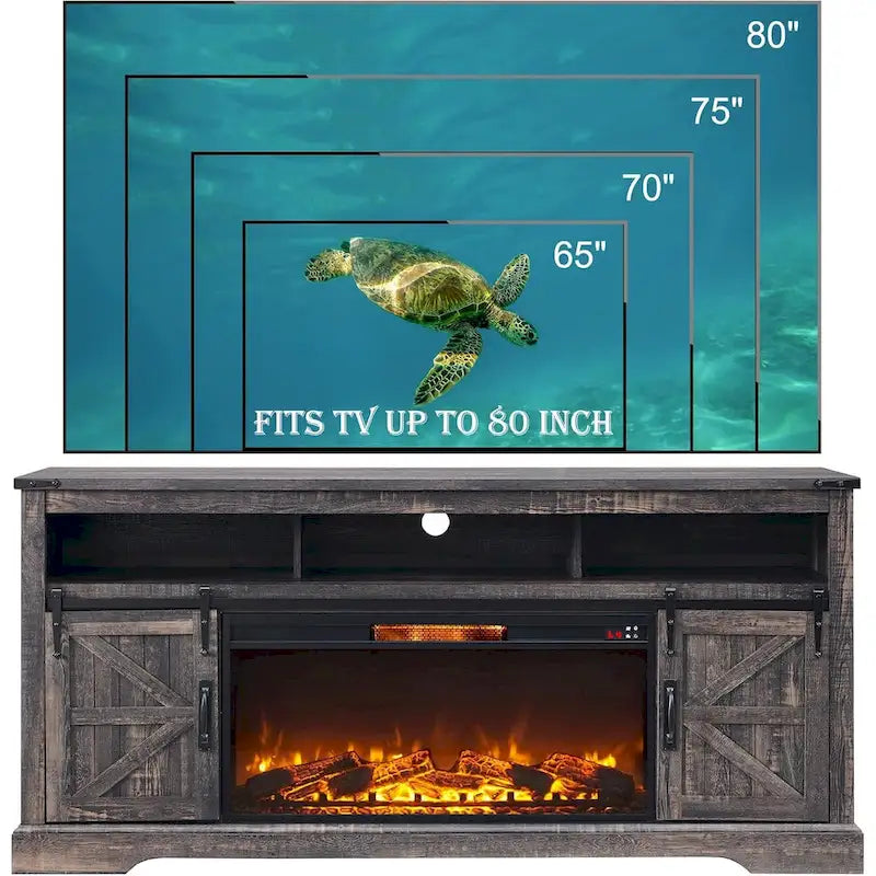Farmhouse Fireplace TV Stand for 80 TV