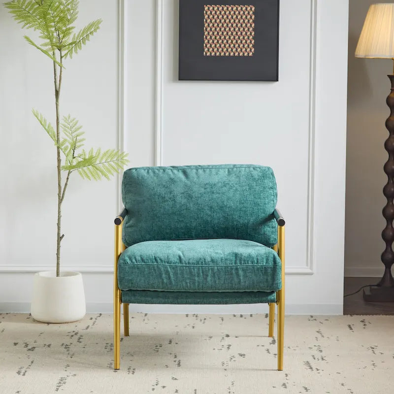 Minimalist Metal Frame, and Wooden Armrest Design