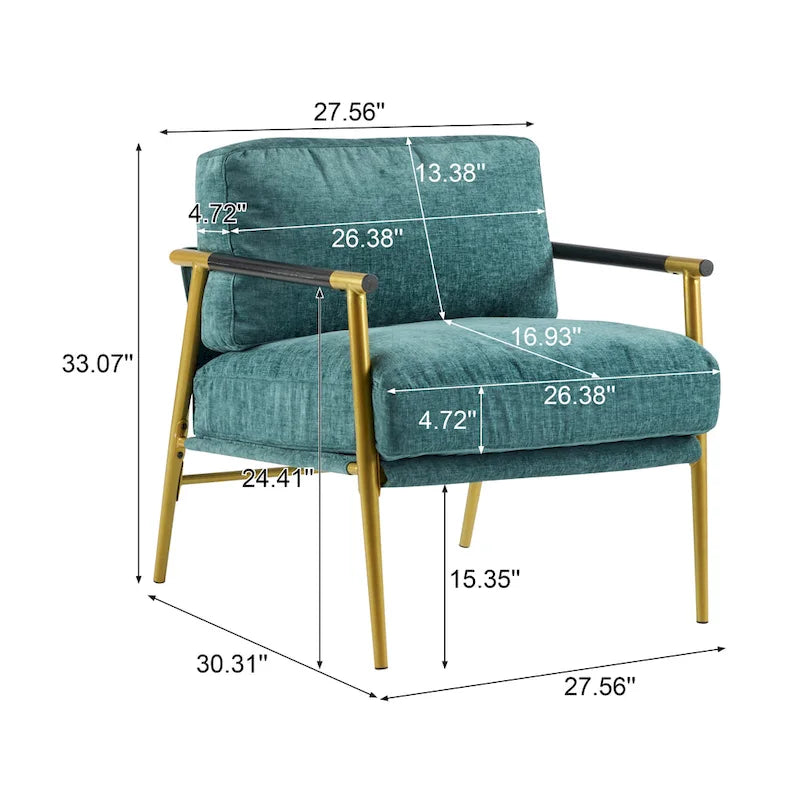 Minimalist Metal Frame, and Wooden Armrest Design