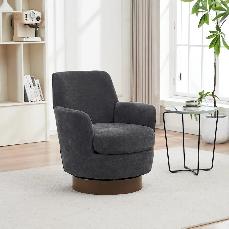 Drehbare Akzentsessel aus PU-Leder mit 360-Grad-Drehfunktion