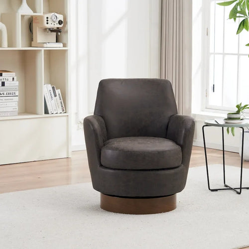 360 Degree PU Leather Swivel Accent Chairs for Living Room,Bedroom