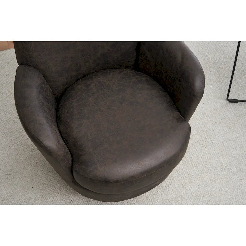 Drehbare Akzentsessel aus PU-Leder mit 360-Grad-Drehfunktion