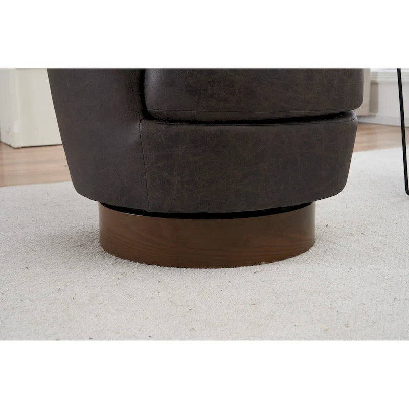 Drehbare Akzentsessel aus PU-Leder mit 360-Grad-Drehfunktion
