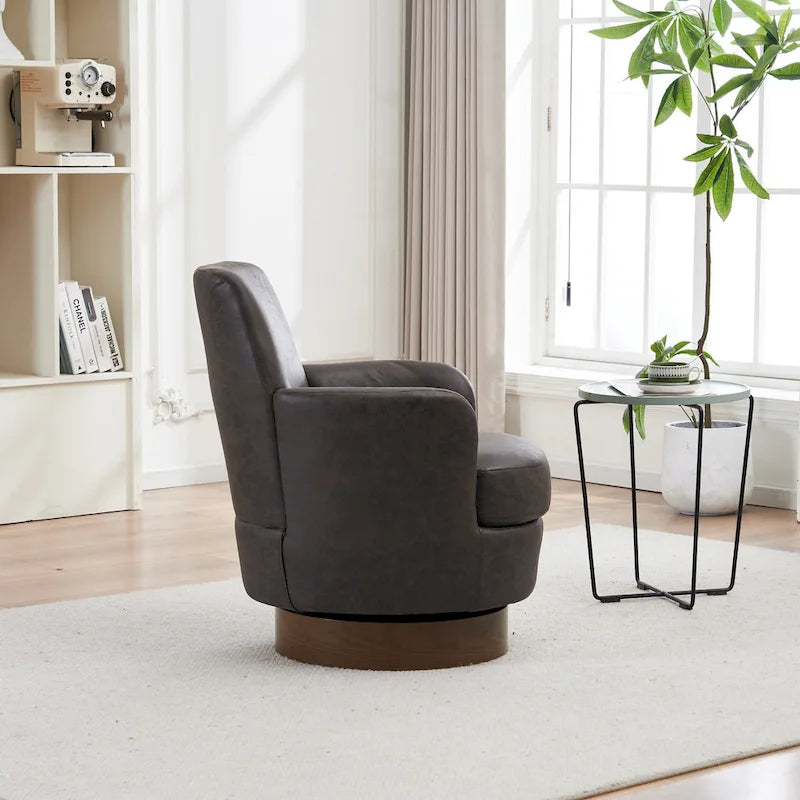 Drehbare Akzentsessel aus PU-Leder mit 360-Grad-Drehfunktion