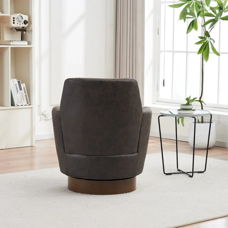 Drehbare Akzentsessel aus PU-Leder mit 360-Grad-Drehfunktion