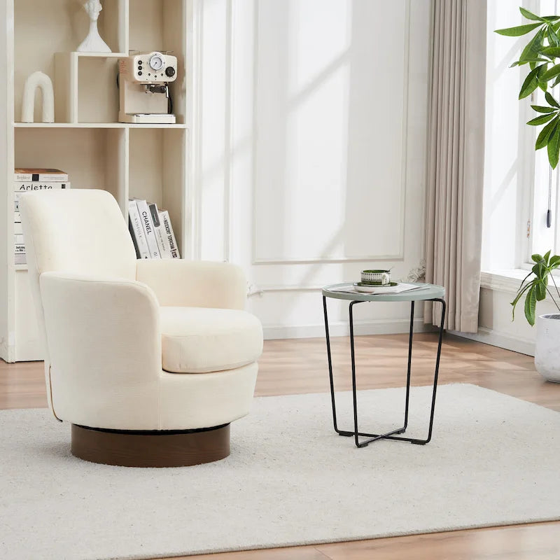 Drehbare Akzentsessel aus PU-Leder mit 360-Grad-Drehfunktion