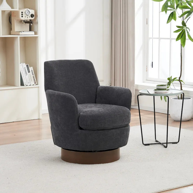 Drehbare Akzentsessel aus PU-Leder mit 360-Grad-Drehfunktion