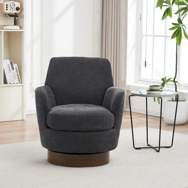 Drehbare Akzentsessel aus PU-Leder mit 360-Grad-Drehfunktion