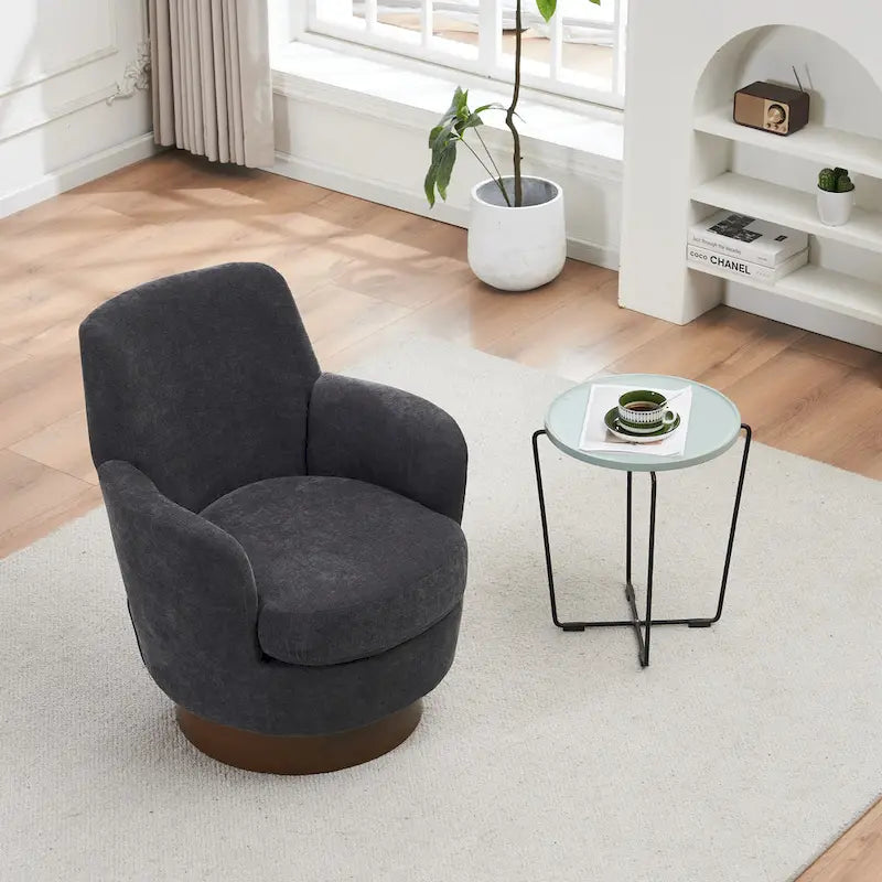 Drehbare Akzentsessel aus PU-Leder mit 360-Grad-Drehfunktion