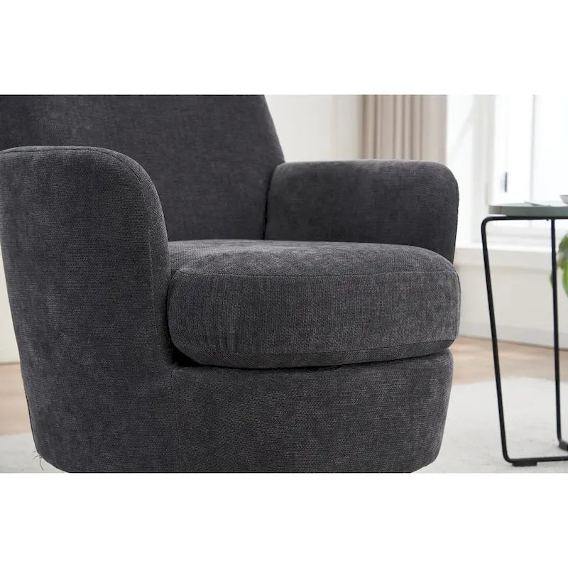 Drehbare Akzentsessel aus PU-Leder mit 360-Grad-Drehfunktion