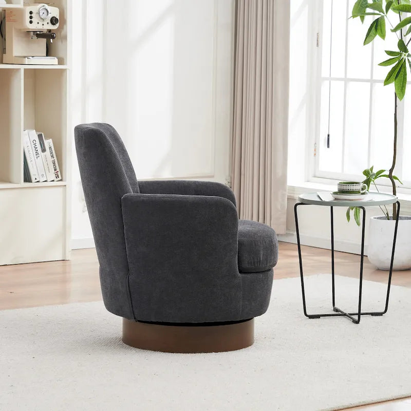 Drehbare Akzentsessel aus PU-Leder mit 360-Grad-Drehfunktion