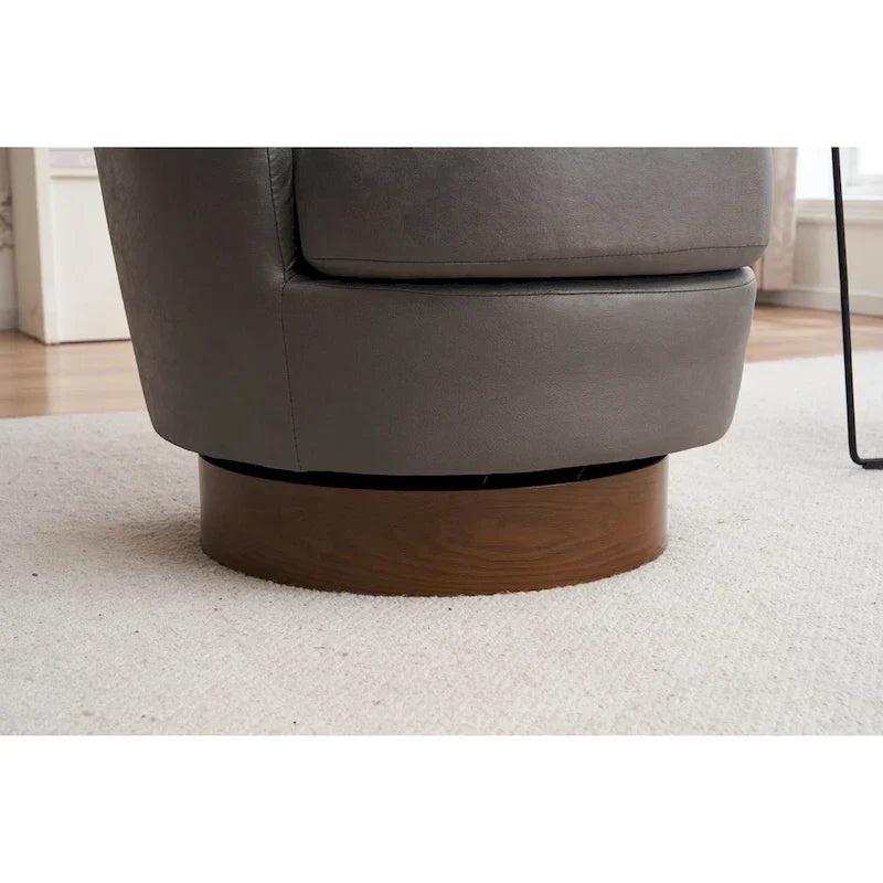 Drehbare Akzentsessel aus PU-Leder mit 360-Grad-Drehfunktion