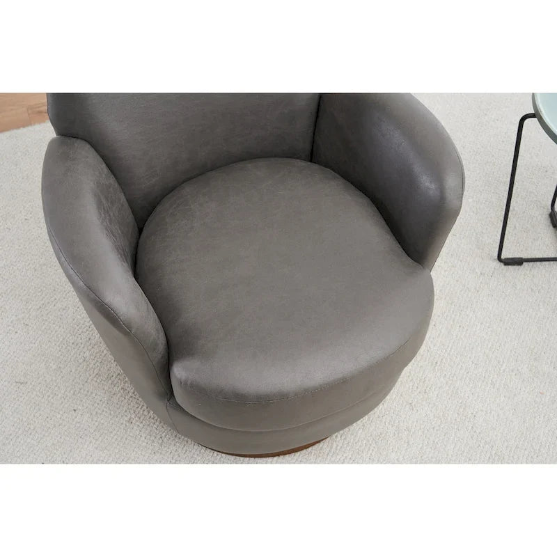 Drehbare Akzentsessel aus PU-Leder mit 360-Grad-Drehfunktion