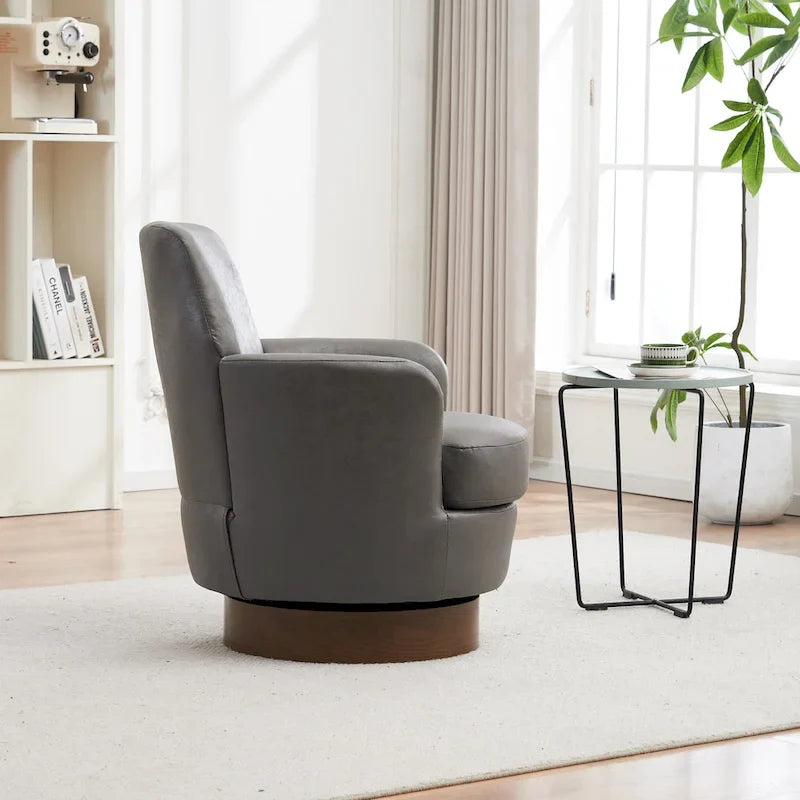 Drehbare Akzentsessel aus PU-Leder mit 360-Grad-Drehfunktion