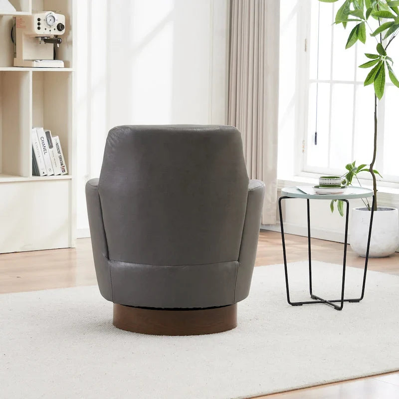 Drehbare Akzentsessel aus PU-Leder mit 360-Grad-Drehfunktion
