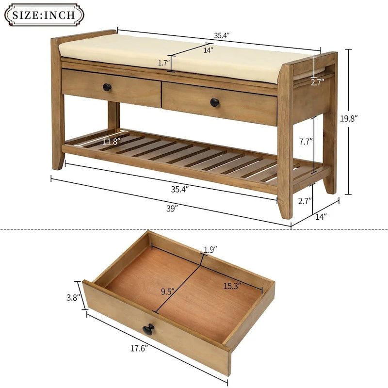 Multipurpose Storage Bench Shoe Rack