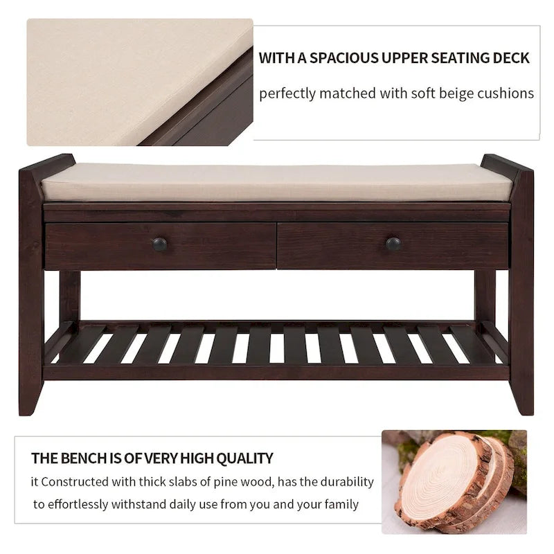 Multipurpose Storage Bench Shoe Rack