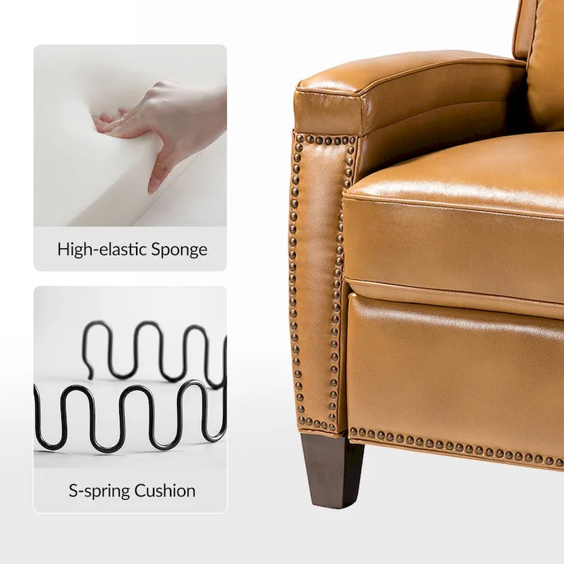 Modern Genuine Leather Push-Back Recliner