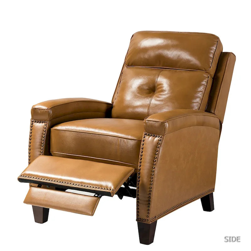 Modern Genuine Leather Push-Back Recliner