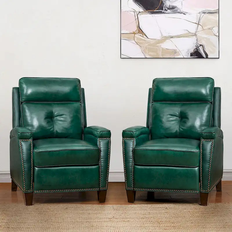 Modern Genuine Leather Push-Back Recliner