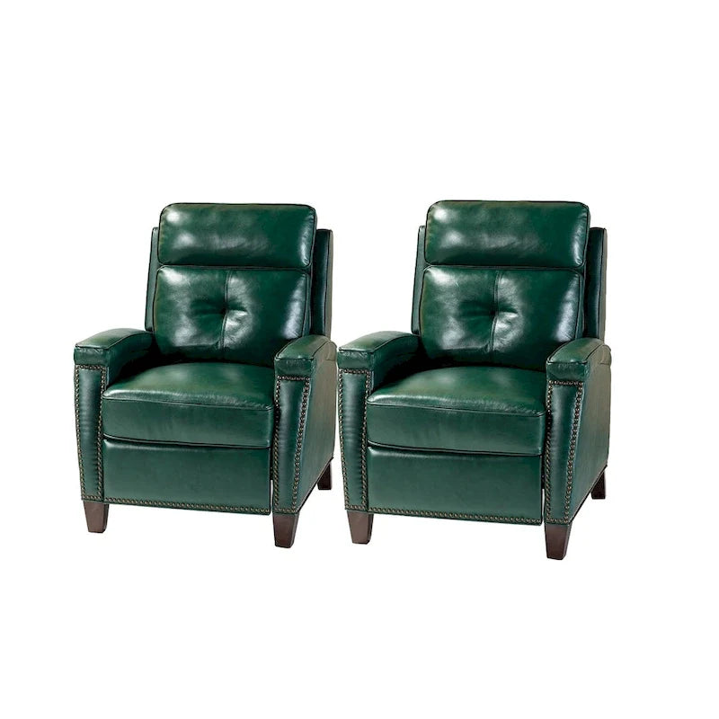 Modern Genuine Leather Push-Back Recliner