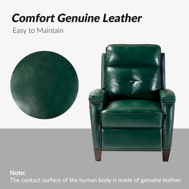 Modern Genuine Leather Push-Back Recliner