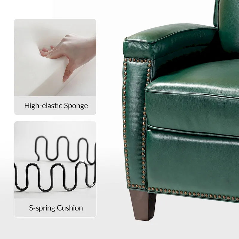 Modern Genuine Leather Push-Back Recliner